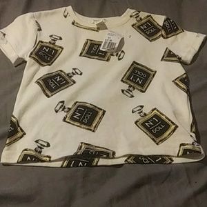 White forever 21 shirt with purfumes